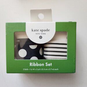 Kate Spade New York Target Ribbon Set 2 Rolls 1 In W X 3 Yd Polka Dot & Striped